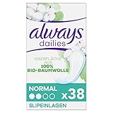 Always Dailies Slipeinlagen Damen Cotton Protection Normal, Oberfläche aus 100 % Bio-Baumwolle, 38 Binden