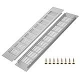 2 Stück Lüftungsgitter Aluminium, Belüftungsgitter, Ventilation Grille Rechteckig, für Schuhschrank, Bad, Küche, Wohnzimmer 80mm x 400mm