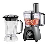 Russell Hobbs Küchenmaschine [Mixer/Gemüseschneider/Standmixer/Zerkleinerer/Blender] Food Processor (Kneten, Rühren & Schneiden etc., Spülmaschinenfest, 900W Hochstleistung) Matte Charcoal 27111-56