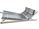 FMP Matratzenmanufaktur 7 Zonen Lattenrost MediBalance, 44 Federholzleisten, Mittelgurt, Verstellbarer Sitz- und Schlafkomfortrahmen mit Dreifachverstellbarkeit 100x200 cm, fertig montiert