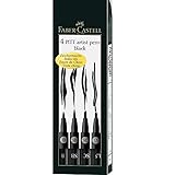 Faber-Castell 167139 - Tuschestift Pitt artist pen 4er Packung: 1.5, SC, SB, B, schwarz