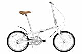 FabricBike Klappfahrrad, Alu-Rahmen, Single Speed, klapprad 20 Zoll, Folding, klapp Fahrrad, Klapprad Erwachsene, Fabric Bike Folding Bike (Matte White W/Mudguard)