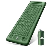 Tonfarb Isomatte Camping Selbstaufblasend, 12CM Verdicktes Aufblasbare Matratze mit Fußpresse Pumpe, Kleines Packmaß Wasserdicht Luftmatratze Outdoor, Anti-Ripstop Schlafmatte für Wandern und Strand