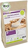 Vita2You Bio Ashwagandha Pulver 500g - 100% Bio Qualität - indischer Ginseng- Premium Qualität - Abgefüllt in Germany