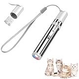 vsshe LED Pointer Katzen Hund Spielzeug, Wiederaufladbar über USB 3 in 1 LED Pointer Interaktives Spielzeug für Katzen LED Light Licht Spielzeug für Haustiere Trainingsgerät, Silber