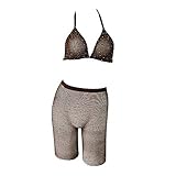 Damen Dessous Unterwäsche Set Clearacne, Dessous Frauen Halfter Babydoll Nachtwäsche Spitze Schleife Kleid Unterhose Set Unterwäsche Einheitsgröße (Schwarz, M), Schwarz , 38
