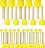 30 Stück Schwammstupf Pinsel Set, Runde Schwämme Tupfpinsel Set für DIY Malerei Handwerk Keramik Werkzeuge, 4 Verschiedene Größen von Schwammbürsten