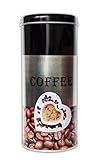 Reinex KAFFEEDOSE Herztasse 18cm Metall Ø8cm Kaffeepaddose Kaffee Paddose Blechdose 01