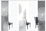 Vision S 95757-0307 | 5er-Set Schiebegardine CROSTON | halb-transparenter Stoff in Bambus-Optik | 5X 260x60 cm | Farben: Grau + Stein