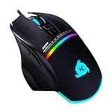 KLIM Skill Gaming Maus - High Precision PC Gaming Mouse USB - Neue 2023 - Wählbare DPI-Einstellung – Programmierbare Tasten – Exzellenter Griff PC PS5
