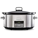 Crock-Pot Digital-Schongarer Slow Cooker | einstellbare Garzeit | 7,5 Liter (10+ Personen) | rostfreier Stahl [CSC063X]
