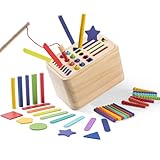 Sortierspiel | 6.3 Zoll Sensorisches Spielzeug | Steckwürfel – Holz-Lernspiel Ab 3 Jahren Zur Farb- Und Formerkennung, Mit Aufbewahrungsbox, Ideal Für Eltern-Kind-Spiel & Frühförderung