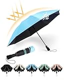 Chakipee Kompakter Reise Regenschirm Groß Sturmfest – Automatik Taschenschirm Tragbarer UV-Schirm für Damen und Herren, 210T Beschichtung 97 cm Spannweite 8 Rippen Taschenschirme Blau