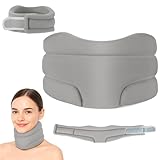 Snovire Nackenstütze Gegen Schnarchen, verstellbare Halskrause aus weichem Schaumstoff zum Schlafen, Weich Neck Support für Unterstützung (Grau)