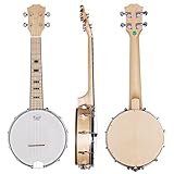 Kmise Banjo-Ukulele mit 4 Saiten für Konzerte, 58,4 cm, aus Sapeli-Holz Concert 23 inch MI1904