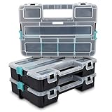 Navaris Kleinteile Organizer L - Profi Sortierkasten dreistöckig 31,5x22,5x19,8cm - Verstellbare Fächer - Schrauben Sortimentskasten Box leer ohne Zubehör