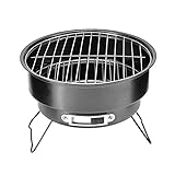 25 cm tragbarer runder Grill BBQ Holzkohlegrill mit Griff für Outdoor Home Küche BBQ Picknick Camping