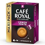 Café Royal Lungo Forte – Nespresso®-kompatible Kaffeekapseln, 100 % Arabica, würzig, dunkle Röstung, Intensität 8/12, Rainforest Alliance, 36 Kapseln