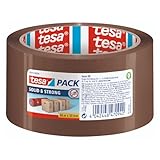 tesapack Solid & Strong - leise abrollbares Paketband/Packband zum sicheren Verschließen von Paketen. Verfügbar in: Transparent und Braun