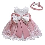 LZH Baby Mädchen Spitzenkleid Bowknot Blume Kleider Hochzeitswettbewerb Taufe Tutu Kleid