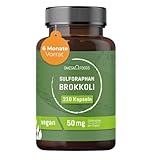 Brokkoli Kapseln – 50mg Sulforaphan Brokkoli Extrakt pro Kapsel – 210 Sulforaphan Hochdosiert – Brokoli Vegan – Sulphoraphan Ohne Zusätze – broccoli hochdosiert – Broccoli-Kapseln Sulforaphane