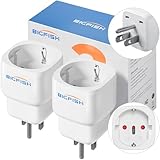 Bigfish Reiseadapter USA Adapter Steckdose 2Pack, Adapter USA Deutschland Stecker, Reiseadapter Thailand, Typ B für EU zu Amerika/Kanada/Thailand/Mexiko, Weiß