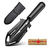 GUPTOMES Camping Schaufel 9 in 1 Multi-Tool Edelstahl Camping Gadgets Rutschfester Griff Gartenschaufel Military Schaufel Wandern Spaten Survival Schaufel Für Outdoor Rucksack Wohnmobil Zubehör