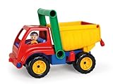 Lena 04150 - Aktive LKW Kipper, Baustellenfahrzeug ca. 27 cm, robuster Kipplaster mit Haltegriff und beweglicher Spielfigur, Muldenkipper Set, Spielfahrzeug für Kinder ab 2 Jahre