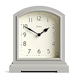 JONES CLOCKS® Tavern Kaminuhr | Traditionelles/Klassisches Design | Schlafzimmeruhr | Wohnzimmeruhr | Bürouhr | Kaminuhr | Tischuhr | Regaluhr | Kleine Uhr (Hellgrau)