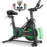 2025 Neu SLUNSE Heimtrainer Fahrrad mit App, Einstellbarer Magnetischer Widerstand Hometrainer Fahrrad, Leise & Bequem Ergometer Heimtrainer mit Hantelablage, LCD-Display, Tablet-Halterung, Bis 180KG