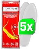 TerraTherm Wärmesohlen für Schuhe - 5 Paar M Sohlenwärmer, 100% natürliche Wärme, Fußwärmer Sohlen als auch Wärmeeinlagen für Schuhe, für 8h warme Füße, Schuhwärmer Einlagen M