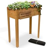 STREND PRO Hochbeet Balkon | 98cm(h) x 40cm(b) x 84(l) | Gemüsebeet Holz mit wasserdichter Pflanzfolie | Kleines Hochbeet Schmales ideal für Balkon, Terrasse & Garten | Kräuterbeet Klein