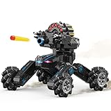 Silvergear® Ferngesteuertes Auto | RC Panzer Auto + 12 Kugeln | 360° Drehbares Ferngesteuertes Auto mit Handsteuerung | Ferngesteuerter Panzer Spielzeug für Kinder | Nerf Darts Kompatibel RC