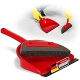Novaliv Schaumstoffkehrgarnitur I rot I Schaufel und Besen I Schaumstoffhandfeger Hand Brush Handkehrer Handkehrset dust pan