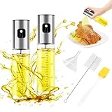 JOPHEK Öl- und Essigspray, 2 Stück, 100 ml, Premium-Sprühflasche für Küche und Luftfritteuse zum Grillen, Salat, Backofen