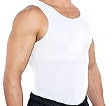 Esteem Apparel Neues Männer Brust Kompression Shirt Abnehmen Body Shaper Unterhemd zu verbergen von Gynäkomastie (weiß, large)