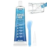 Allisway Acrylkleber, Acrylglas Kleber, Glaskleber, Wasserdicht und Hochtemperaturbeständig, Geeignet für Acryl, Silikonprodukte und Metalle, Bietet Starke Haftung, Transparent, 100 ml