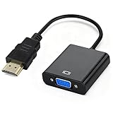 Bitone HDMI-auf-VGA-Adapter, unidirektionaler HDMI auf VGA Konverter mit vergoldetem Stecker, für Computer, Laptop, Projektor, HDTV, Chromebook, Xbox, Switch
