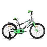 JOYSTAR Berry 20 Zoll Kinderfahrrad für 6-9 Jahre Jungen & Mädchen, 20 Zoll Jungen Fahrrad mit Stabilisatoren & Ständer,Grün