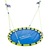 HUDORA Nestschaukel Alu 120 - Hochwertige Indoor & Outdoor Korbschaukel - Hängeschaukel mit 120 cm Durchmesser - Höhenverstellbare Netzschaukel für Kinder & Erwachsene bis zu 120kg