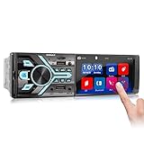 XOMAX XM-V426 Autoradio mit 4.1' / 10 cm Touchscreen Bildschirm I Bluetooth I USB, SD, MIC, AUX I Anschlüsse für Rückfahrkamera I USB-Ladefunktion I 1 DIN