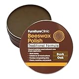 Furniture Clinic Bienenwachspolitur für Holz und Möbel – 200 ml – natürliches Bienenwachs für alle Holzarten und Farben (Dunkle Eiche)