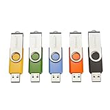 Intenso Basic Line 5X 64 GB USB-Sticks USB 2.0 mit praktischen Beschriftungsetiketten, Gelb, Grün, Schwarz, Blau + Orange, mit silbernem Metallbügel