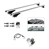 Kompatibel mit Hyundai ix35 (Flush Rail) Dachgepäckträger Flush Anno 10 in POI 15 Autodachstangen 130 cm Menabo mit hohen und niedrigen Schienen, 1 Paar Aluminium-Dachträger 75 kg
