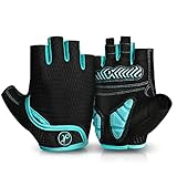 MOREOK Fahrradhandschuhe für Herren Damen Sommer Radsporthandschuhe Halbfinger 5MM SBR Gel rutschfeste/stoßdämpfende Handschuhe für Mountainbike, Rennrad & Downhill-E-L