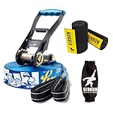 Gibbon Slacklines FunLine | Ideal für Kinder & Anfänger | Gleichgewichtsübung | TÜV-Zertifiziert | Inkl. Ratschenschutz & TreeWear | Einfacher Aufbau | Perfekte Freizeitbeschäftigung