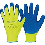 Safetytex Winter Arbeitshandschuhe gefüttert Kälteschutz Thermo Latex beschichtet Gelb (Gr.8, 1 Paar)