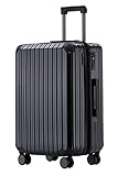 Münicase M816 TSA-Schloss, Dehnungsfuge, Teleskopgriff, Reisekoffer mit 4 Rollen, Hartschale, Mittle 65cm, Schwarz