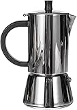 Cilio 0000342024 Espressokocher Figaro poliert, 4 Tassen, Edelstahl, silber, 10,6 x 13,4 x 20,8 cm