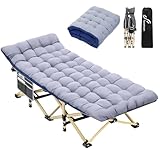 Sportneer Feldbett Klappbett mit Auflage, 188 X 71cm 204KG Set of Campingbett Feldbett Klappbar XXL mit Faltbare Matratze Camping für Erwachsene, Outdoor, Garten, Camping, Reisen, Indoor